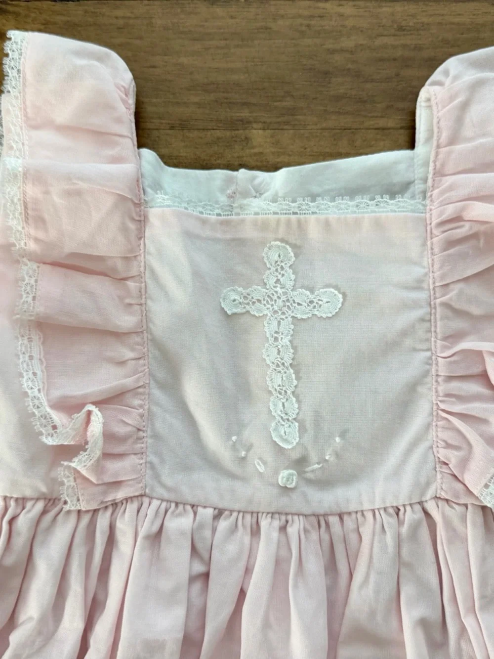 Well Dressed Wolf Girls Pink Lace Cross Embroidered Ruffled Tunic Shorts Set 4T